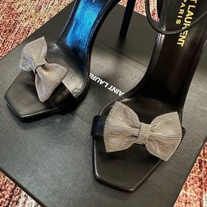 Black leather YSL heels sz 37